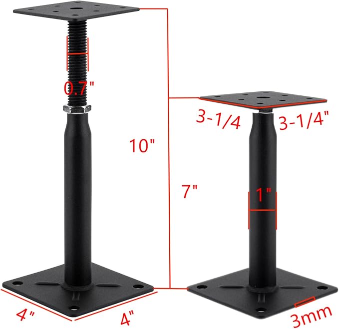 2 Pack Adjustable Support Jack for The Floor, Floor Beam Leveler, RV Step - Image 2