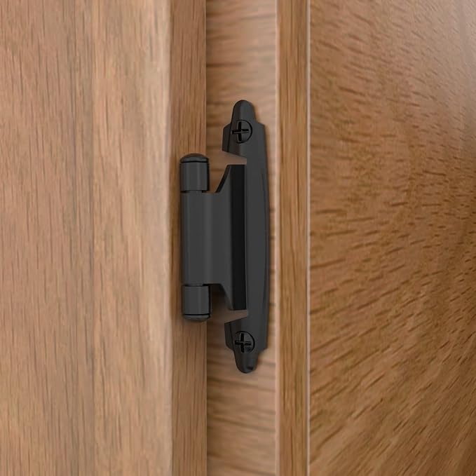 3/8 Inch Inset Cabinet Hinges, 25 Pairs Self Closing Flush Face Mount Hinges - Image 2