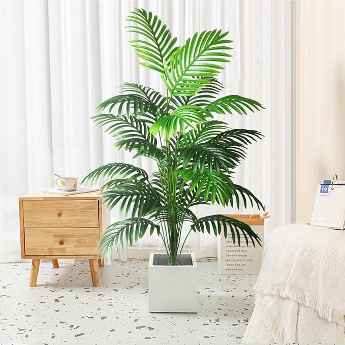 4ft 2pcs Large Artificial Plants Fake Palm Tree Tropical Palm Leaves Faux Palm - Image 5