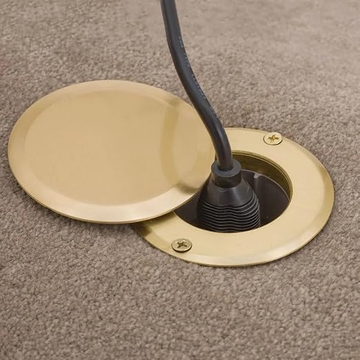 RACO Round Nonmetallic Drop-In Floor Box Kit, 15A TR Receptacle, Brass | - Image 6