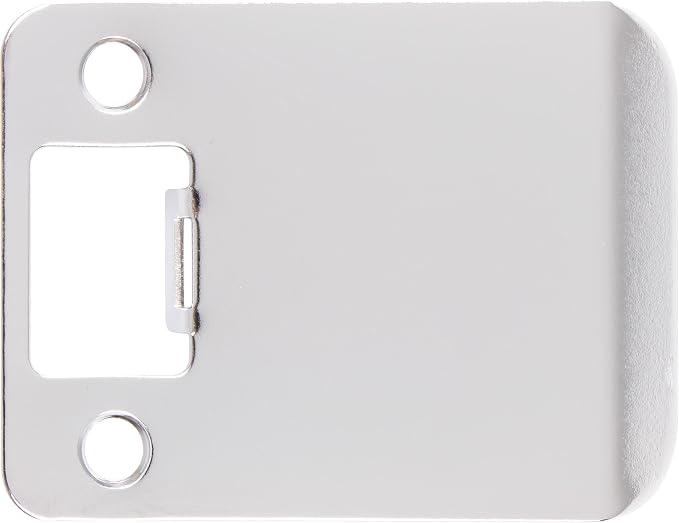 Round Corner Extended Lip Strike Plate, 2-1/4" x 2-1/2", Polished Chrome by StoneHarborHardware