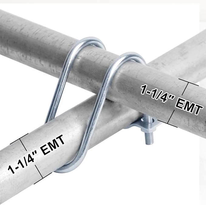 10 PCS Cross Pipe Clamp Fits 1-1/4" EMT Conduit - Image 2