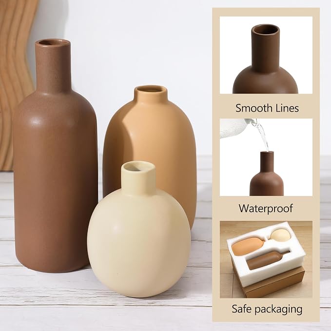 Large Ceramic Vase Set of 3 - Image 3