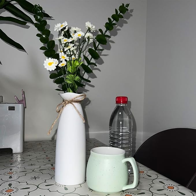White Ceramic Vase-Flower Vase Dried Flower Vase - Image 7