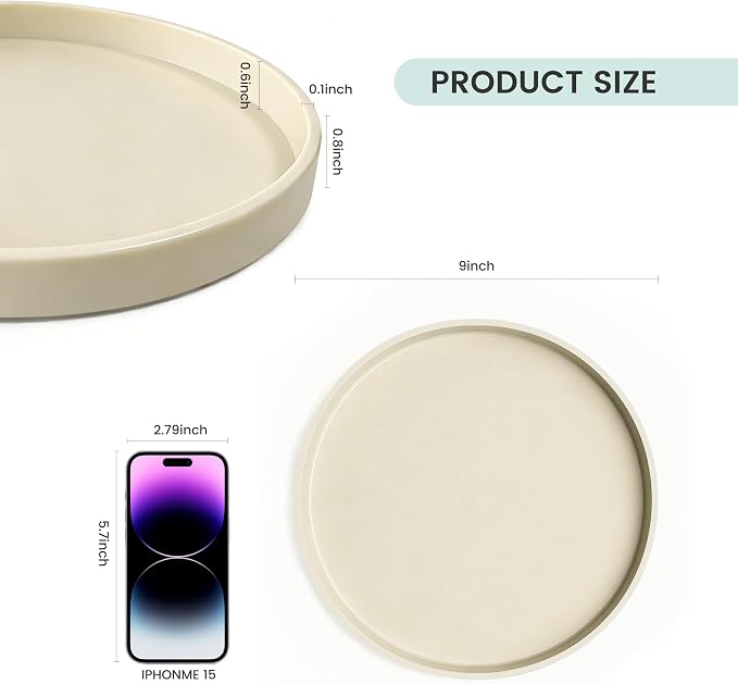 2 Pack 9" Bathroom and Vanity Tray, ABS Bathroom Counter Organizer, Coffee - Image 7