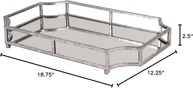 Kate and Laurel Ciel Metal Mirrored Ornate Scalloped Decorative Tray - Image 5