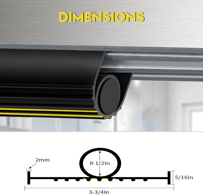 Garage Door Weather Stripping Bottom Seal 12 FT T-End, 3 3/4 Inch Width - Image 2