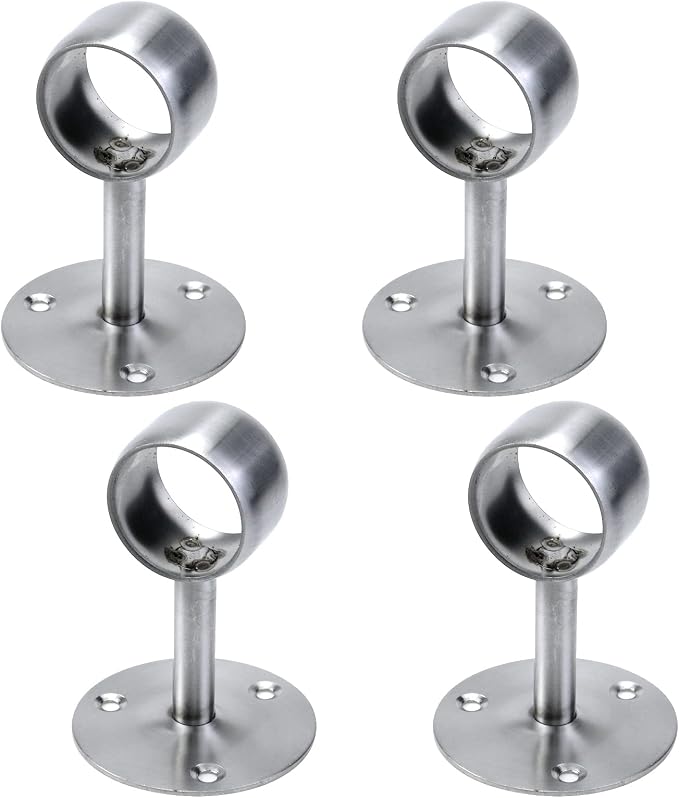 Antrader 1-1/2" Curtain Rod Ceiling Mount Bracket, Stainless Steel Flange by Antrader