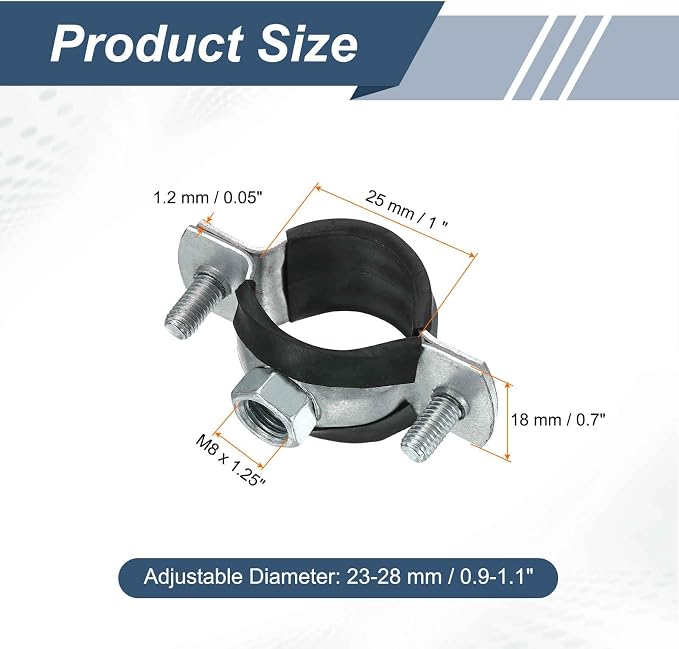 HARFINGTON 8 Pcs Split Ring Pipe Hanger 1" Galvanized Steel Sheet Wall Ceiling - Image 2