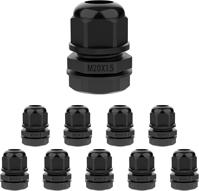 SDTC Tech 10 Pack M20x 1.5 Strain Relief Nylon Cord Grip, IP68 Waterproof | by SDTCTech
