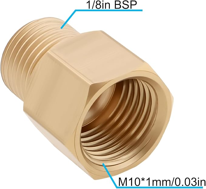 2pcs M10x1 Female to 1/8" BSP Male Brass Reducer Adapter - Image 4