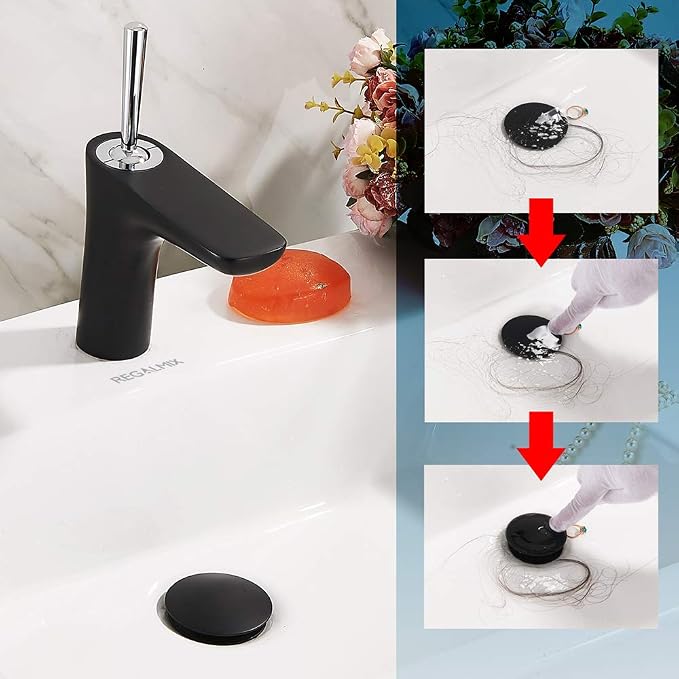 REGALMIX Pop Up Drain, Bathroom Faucet Vessel Vanity Sink Drain Stopper - Image 3