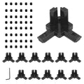 12pcs 2020 Hardware 3-Way Corner Bracket Angel Connector Black | by SeekLiny