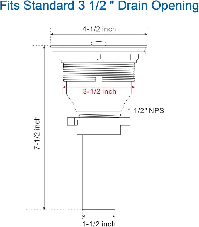 3-1/2-inch Kitchen Sink Drain - Image 2