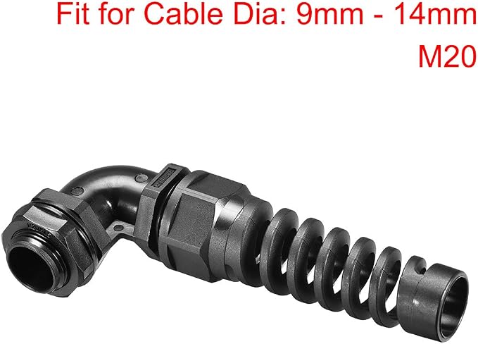 uxcell M20 Cable Gland 90 Degree Waterproof IP68 Nylon Joint Adjustable Locknut - Image 2