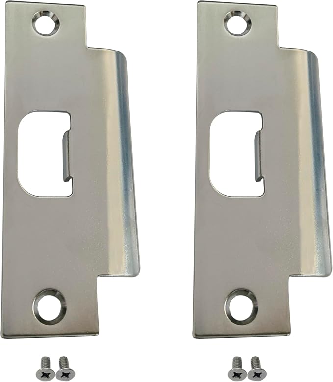 Steel Extended Lip Door Strike Plate, Latch D Hole, by QCAAHardware