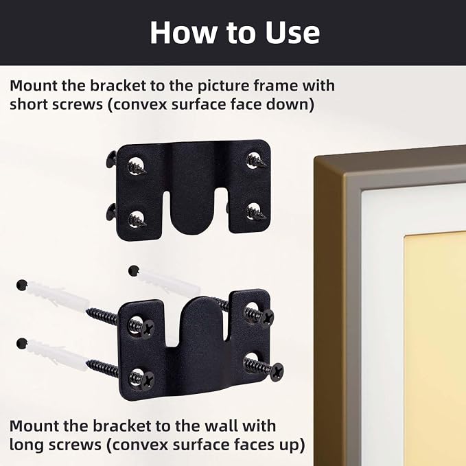 4 Pairs Interlocking Flush Mount Bracket Picture Hanging Bracket Wall Mounting - Image 5