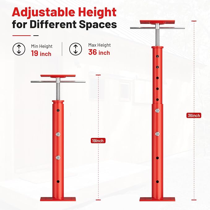 House Jacks for Leveling, 4 Pack House Floor Jack 19-36 Inch Adjustable Jack - Image 3