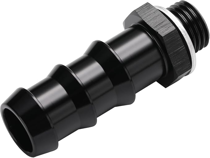 M14x1.5 Male Metric to 5/8 Barb Fuel Pump Inlet Adapter Fitting Aluminum Black - Image 5