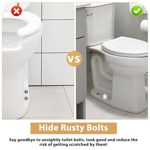 2 PCS Toilet Floor Bolts and Caps Closet, Universal Toilet Bowl to Floors Bolt - Image 4