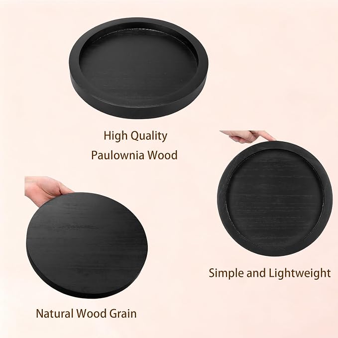 11 inch Round Decorative Tray, Coffee Table Decor Tray - Image 3