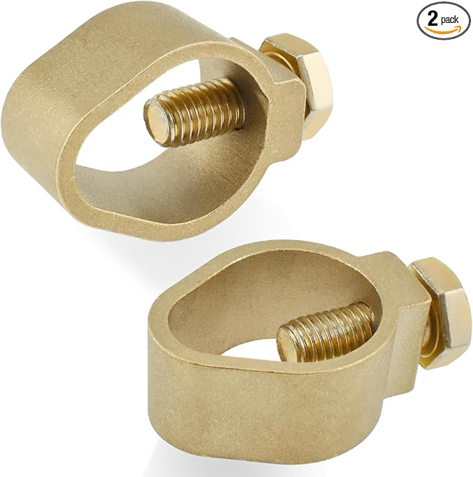 2 Pcs Direct Burial Ground Rod Clamp | 3/4" Diameter Copper Ground Rod Clamp by Unknown