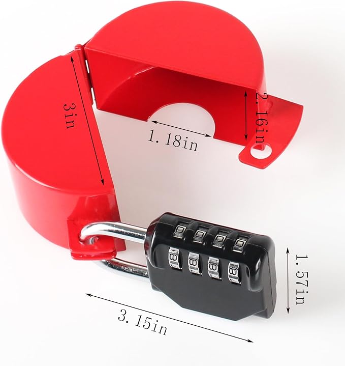 Gate Valve Locking Device Metal red, no Installation Required, Can Prevent - Image 3