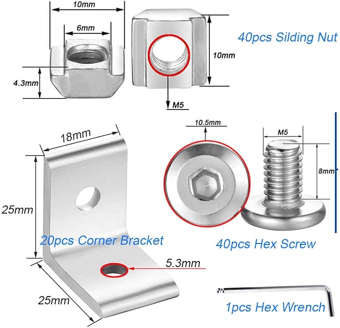 10Sets 2020 Corner Bracket Connectors - Image 2