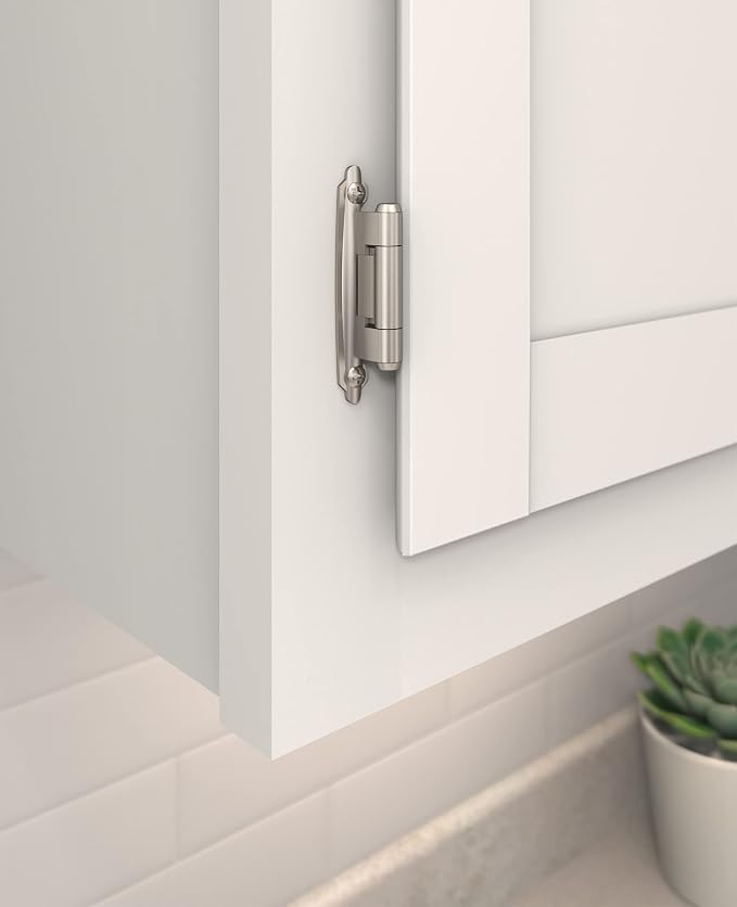 Amerock 1 Pair Variable Overlay Reverse Bevel Satin Nickel Cabinet Hinge | - Image 2