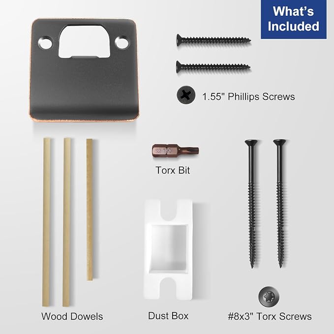 Extended Lip Strike Plate 2-1/4" x 2-1/4", Heavy Duty Version | Oil Rubbed - Image 4