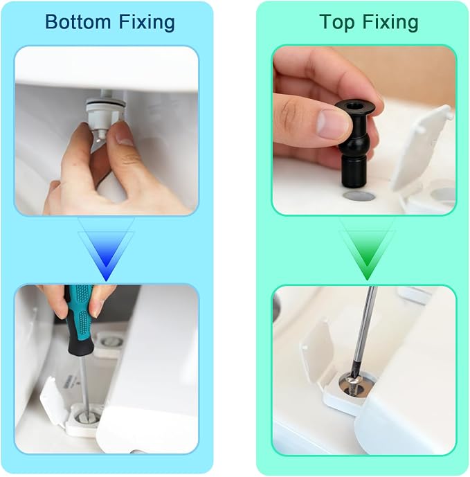 Toilet Seat Round with Soft Close, Top/Bottom Fixing 2 Mount Way, Compatible - Image 5