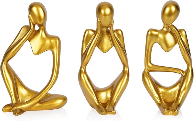 Sandstone Resin Thinker Statue Style Abstract Sculpture, Modern Aesthetic by Ozzptuu