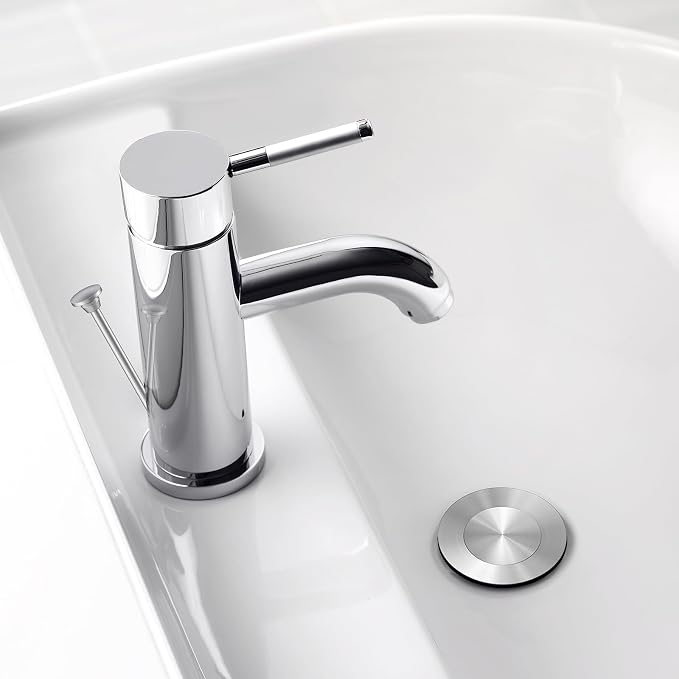 Pop-Up Sink Drain Stopper with Lift Rod and Overflow, Chrome Finish - Image 9