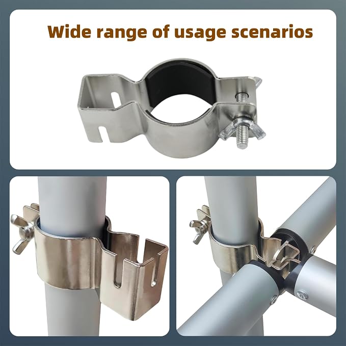 2 Pcs Adjustable Pipe and Drape Clamps, Heavy Duty Crossbar Hanger Bracket - Image 5