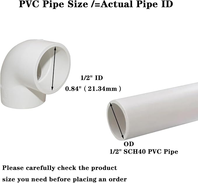 10PCS 1/2" 90 Degree Elbow PVC Pipe Fitting Adapter Coupling Connector Schedule - Image 3