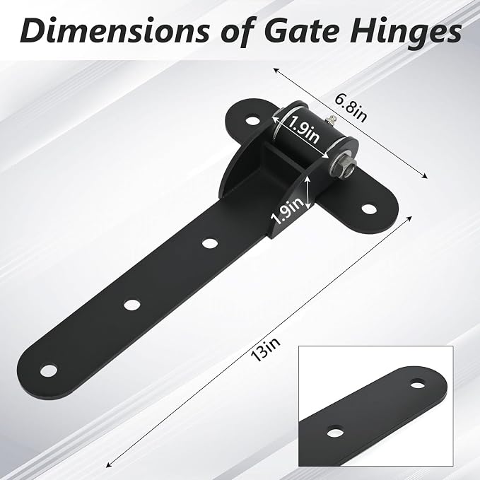 2 Pack Heavy Duty Gate Hinges, 1000 lbs Capacity | 13"Door Hinges - Image 4
