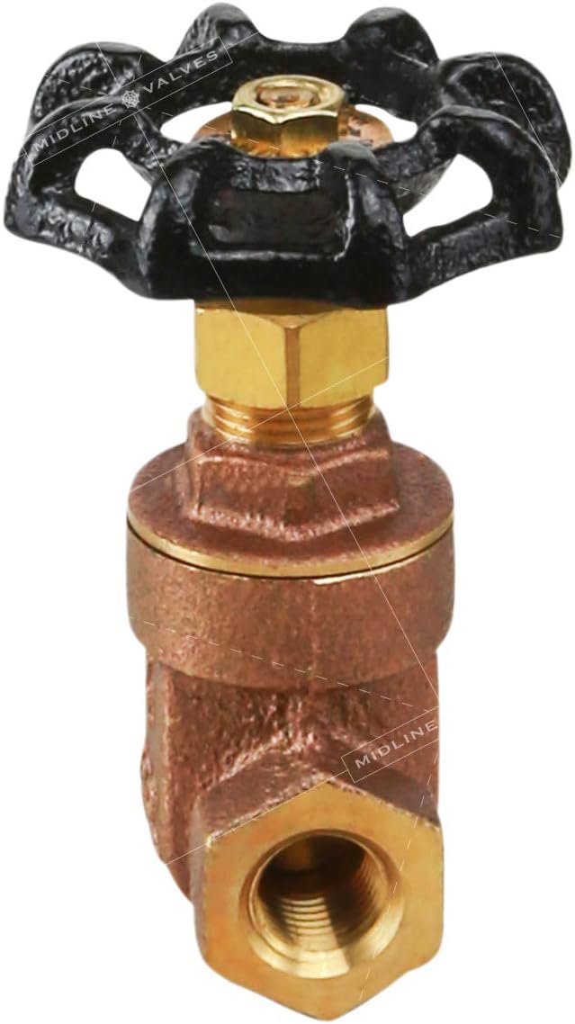 Midline Valve 427U236-5 Gate Valve, 1/4 in. FIP Connection, Cast Brass - Image 4