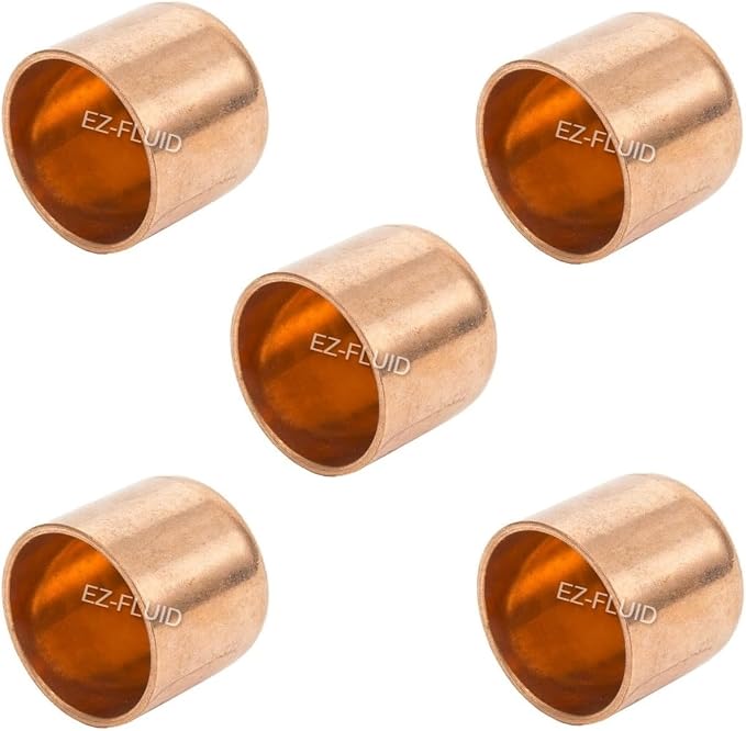 EZ-FLUID Plumbing 2" Solder LF Copper Pipe End Cap, Pressure Copper Cap Plug by EZ-FLUIDPlumbingProducts