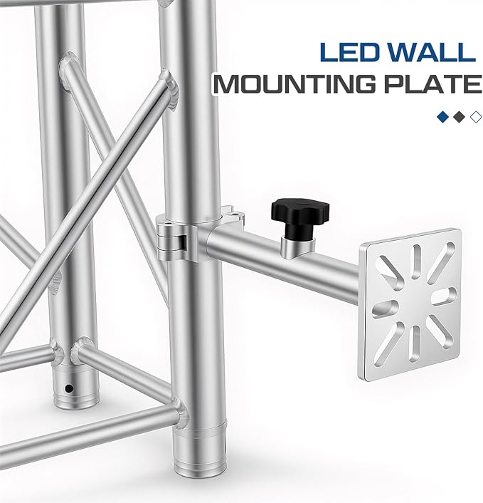 Pelopy 10" to 13" LED Wall Mounting Plate to Extension 2" Pole Truss Clamp - Image 5