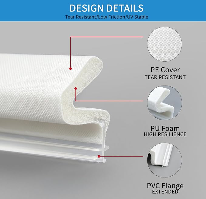 40FT Weather Stripping Door Seal, V-Shaped Q Foam, Door Weather Stripping - Image 2