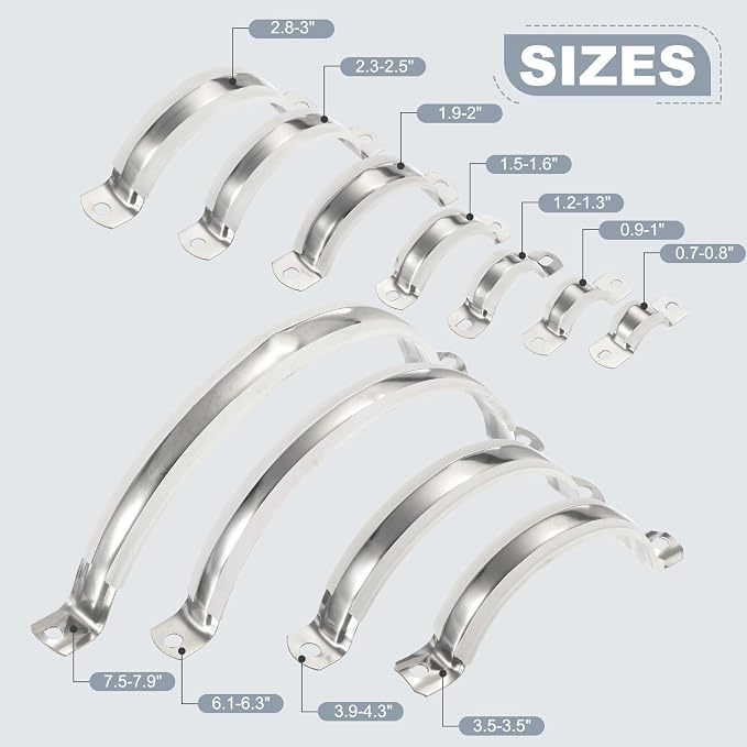 HARFINGTON 5pcs 201 Stainless Steel 1.9-2"/48-50mm Split Ring Pipe Hanger Pipe - Image 5