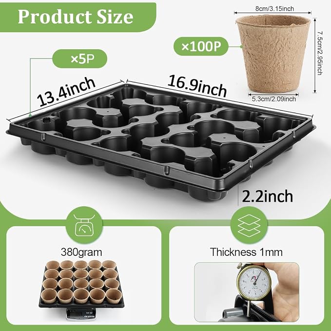 RooTrimmer 3.15 Inch Peat Pots 100 Pcs - Image 4