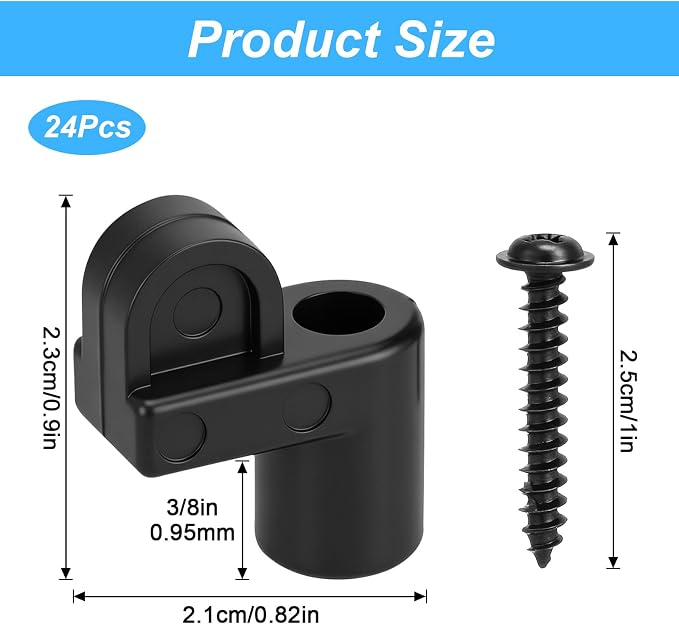 24 Pack 3/8 Inch Nylon Window Screen Clips - Image 2