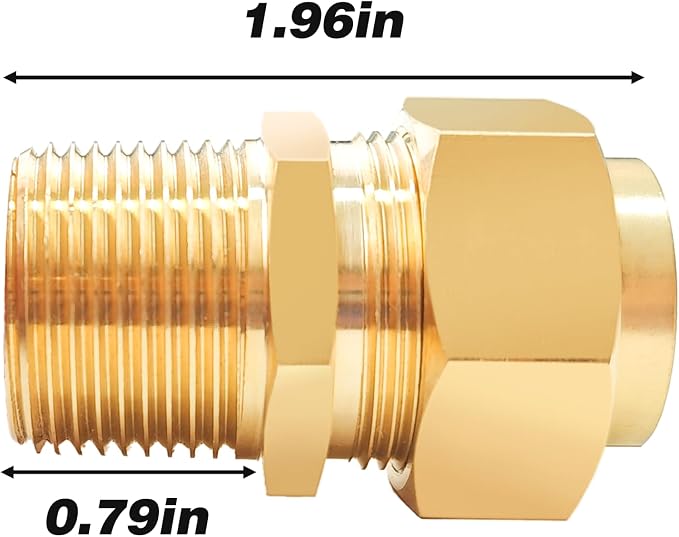 3/4" NPT Male Brass Pipe Fittings, Hex Nipple Fitting, Corrosion-resistant - Image 2