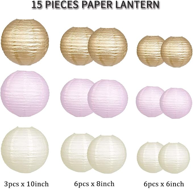 Paper Lanterns Decorative, Round Hanging Paper Lanterns Decorations - Image 2