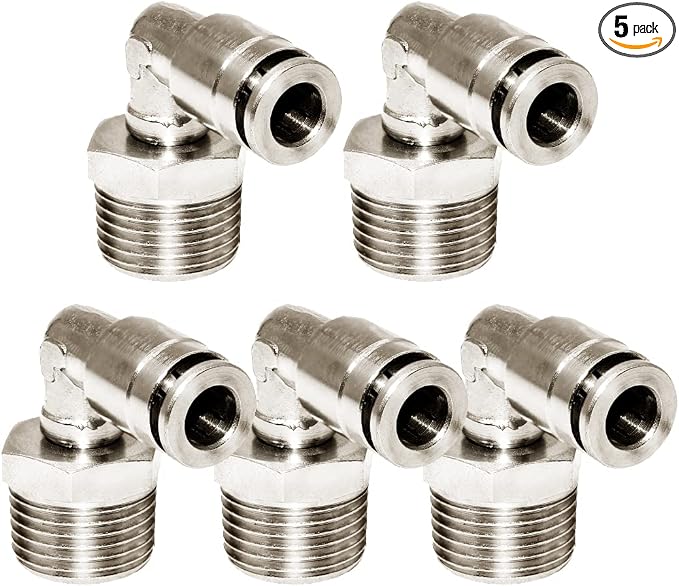 Beduan Brass BPL Push to Connect Air Fittings Elbow 1/4" Tube OD x 3/8" NPT by Beduan