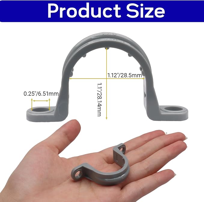 12pcs PVC Conduit Clamp 3/4 Inch Pipe Clamp | Plastic Pipe Strap Clamps - Image 3