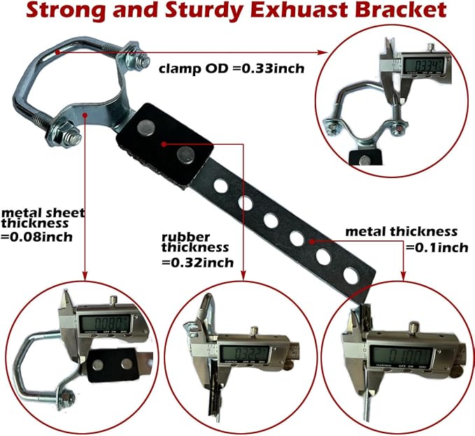 2 Pack Swivel Exhaust Pipe Hanger Muffler Mount Bracket Fit 2-1/4" Tailpipe | - Image 5