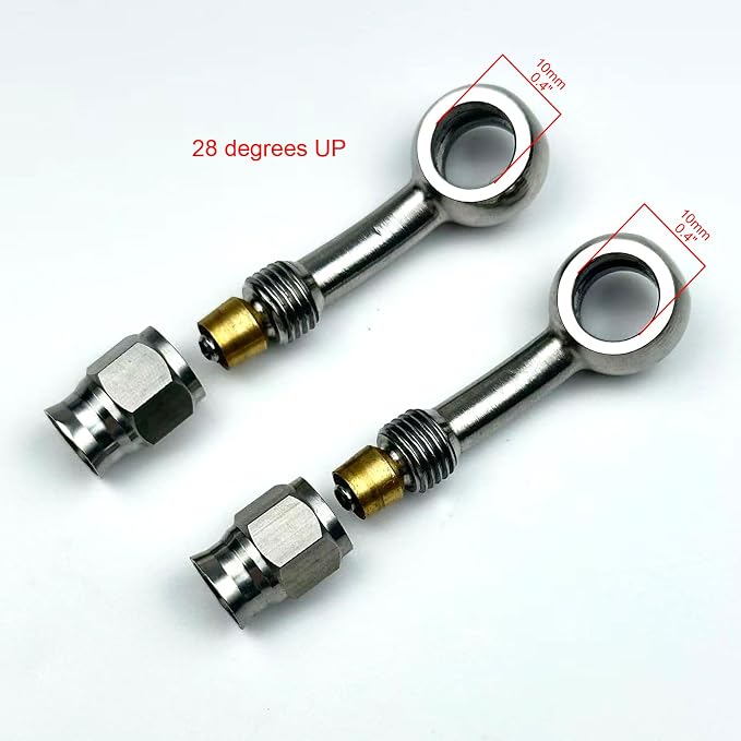 2pcs stainless steel 28 degree up elbow female AN3-3 3AN to metric M10 10mm - Image 2