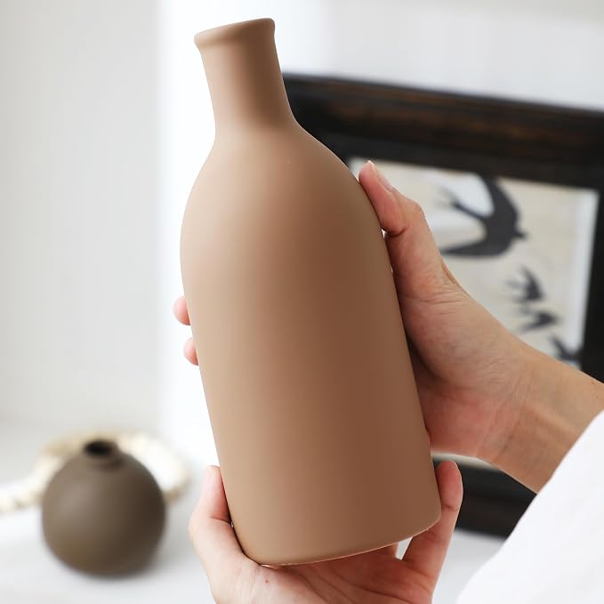 Ceramic Vase Set of 3, Vases Home Decor Rustic Farmhouse Decorative Vase - Image 3